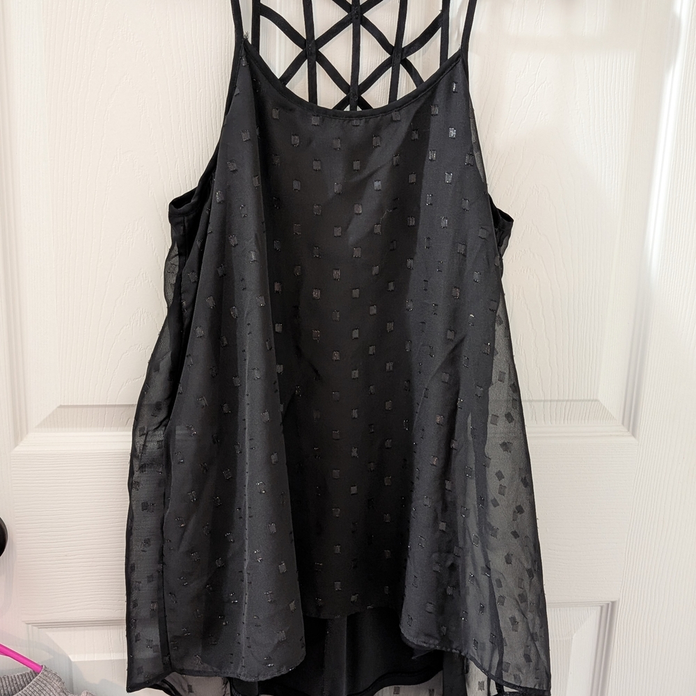Charming Charlie Black Sleeveless Spaghetti Strap Top
